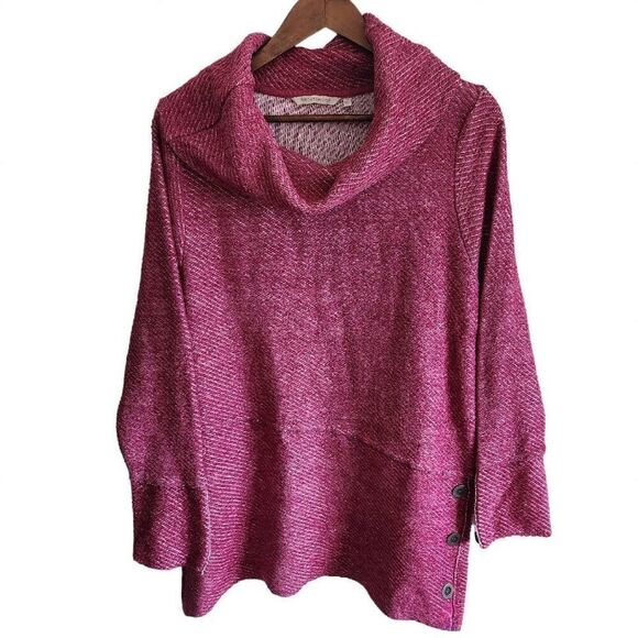 Soft Surroundings Sweater Womens 1X Plus Size Tunic Cowl Neck Langley Pullover L - Picture 1 of 5